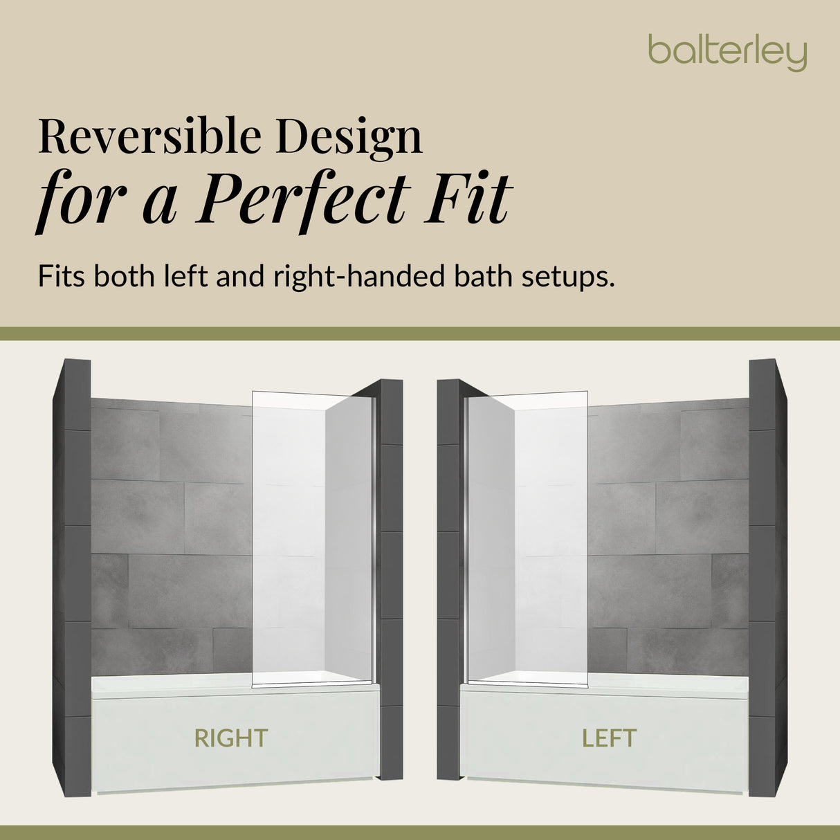 Modern Square Bath Shower Screen - Choice of Style and Finish