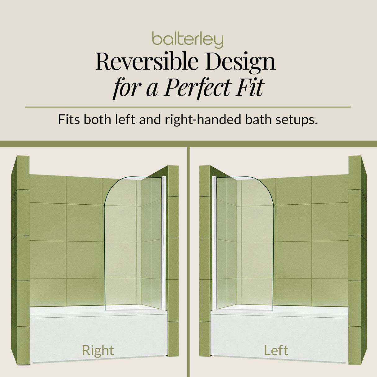 6mm Toughened Safety Glass Round Bath Screen - 1430 x 790mm