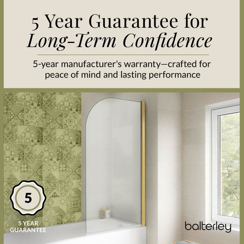 6mm Toughened Safety Glass Round Bath Screen - 1430 x 790mm