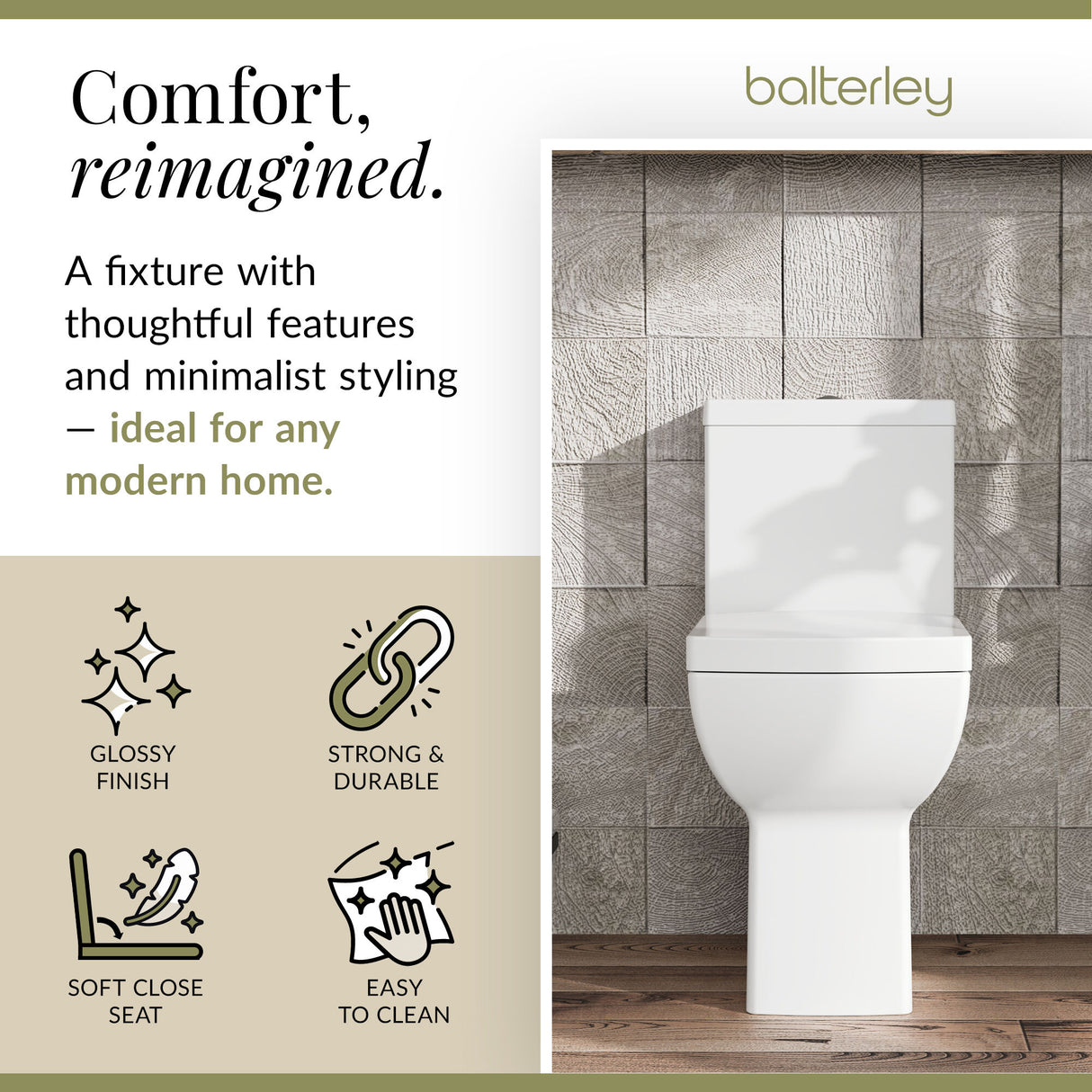 Comfort Height Close Coupled Toilet with Soft Close Seat – White