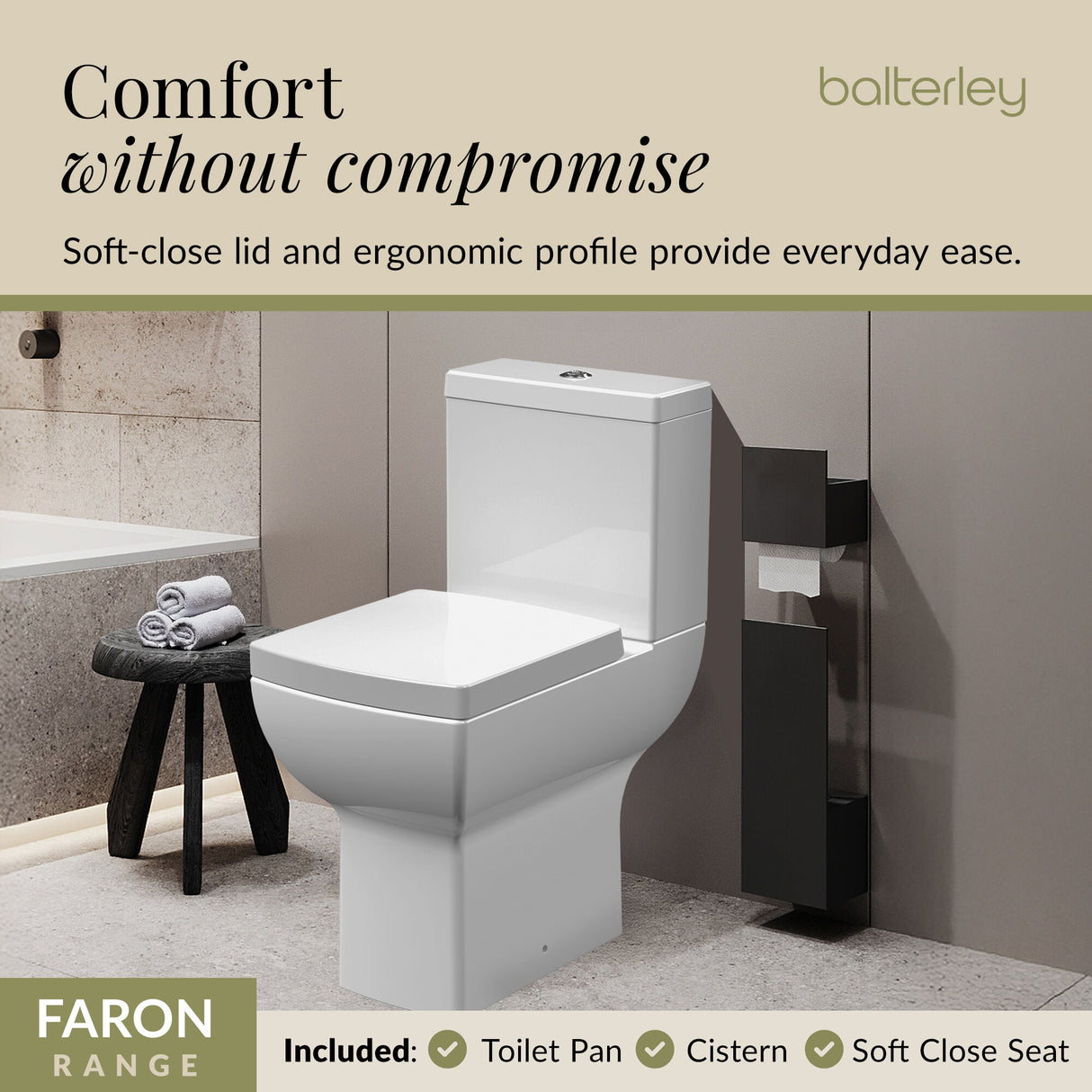 Comfort Height Close Coupled Toilet with Soft Close Seat – White