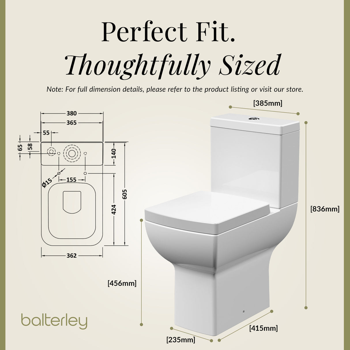 Comfort Height Close Coupled Toilet with Soft Close Seat – White