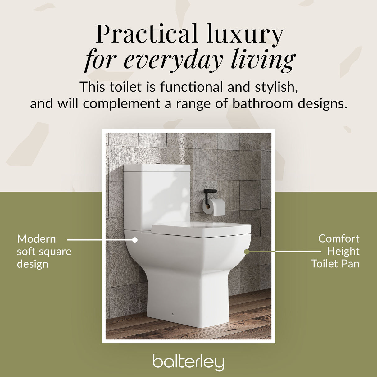 Comfort Height Close Coupled Toilet with Soft Close Seat – White