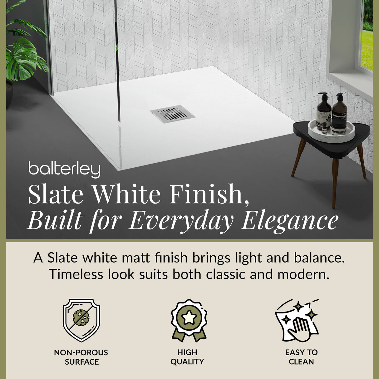 Premium Slimline Square Shower Tray - Choice of Size and Finish