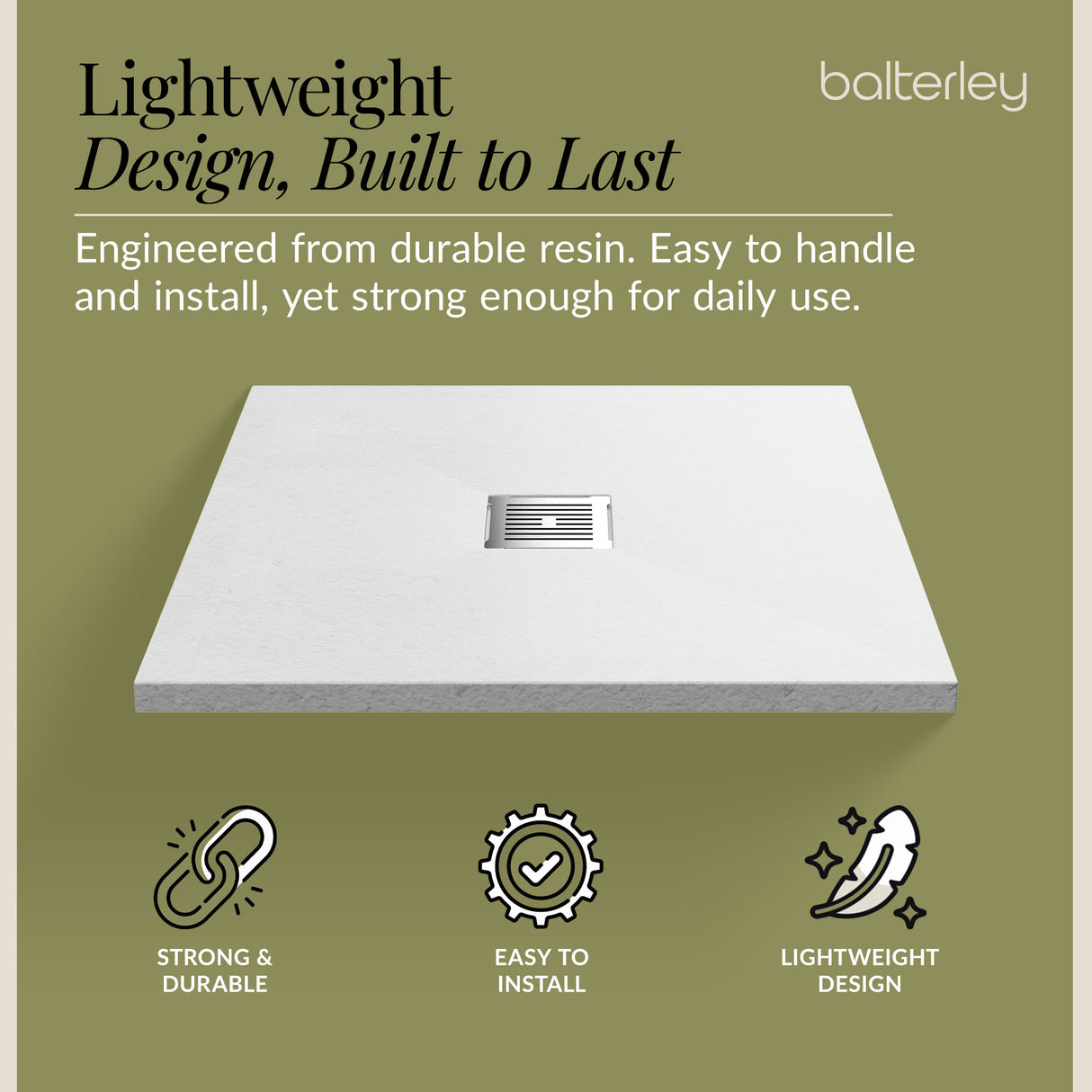 Premium Slimline Square Shower Tray - Choice of Size and Finish