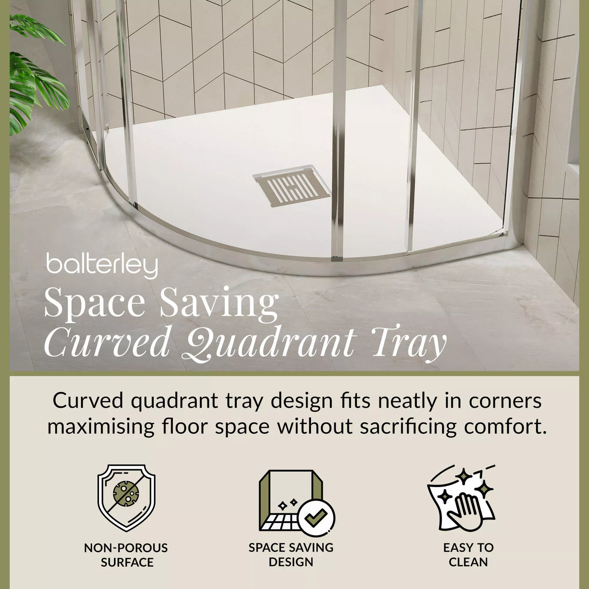 Premium Slimline Quadrant Shower Tray - Multiple Sizes and Finishes