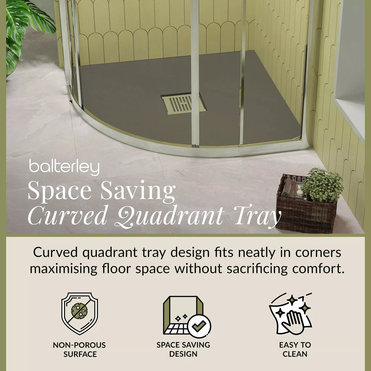 Premium Slimline Quadrant Shower Tray - Multiple Sizes and Finishes