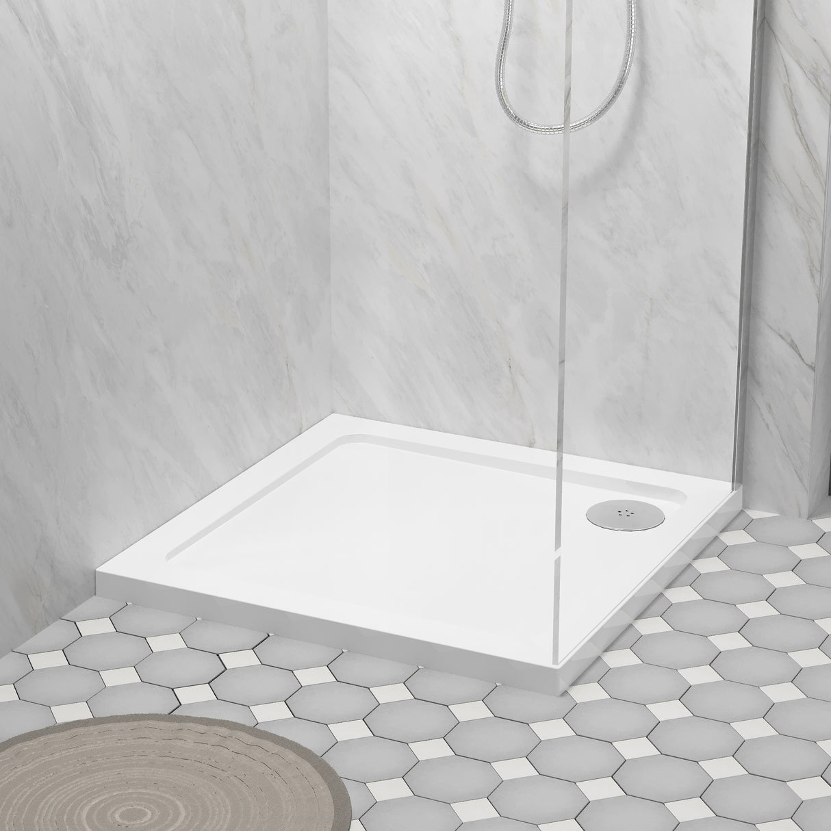 Modern Square Shower Tray, 40mm Profile - Choice of Size and Colour