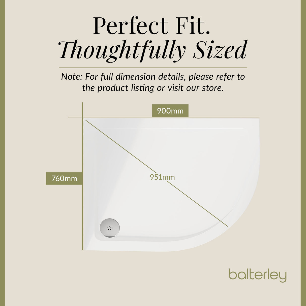 Modern Offset Quadrant Shower Tray - Left or Right Hand - Choice of Size and Finish