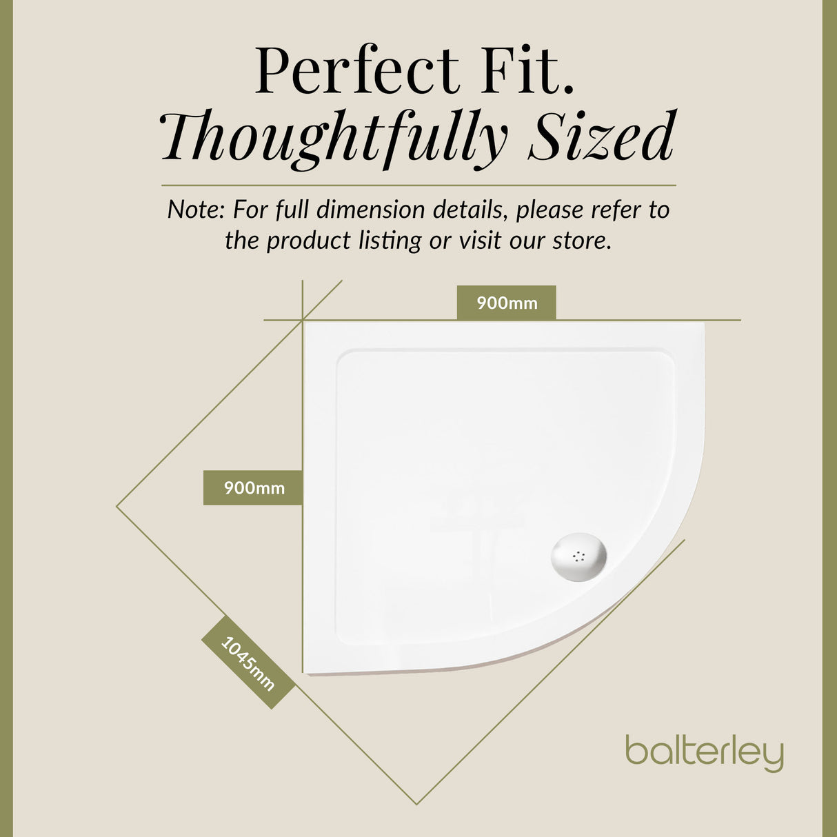 Quadrant Shower Tray, 40mm Profile Design - Choice of Size and Colour