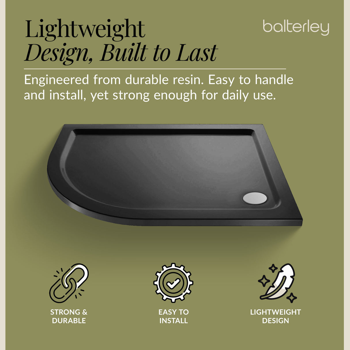 Modern Offset Quadrant Shower Tray - Left or Right Hand - Choice of Size and Finish