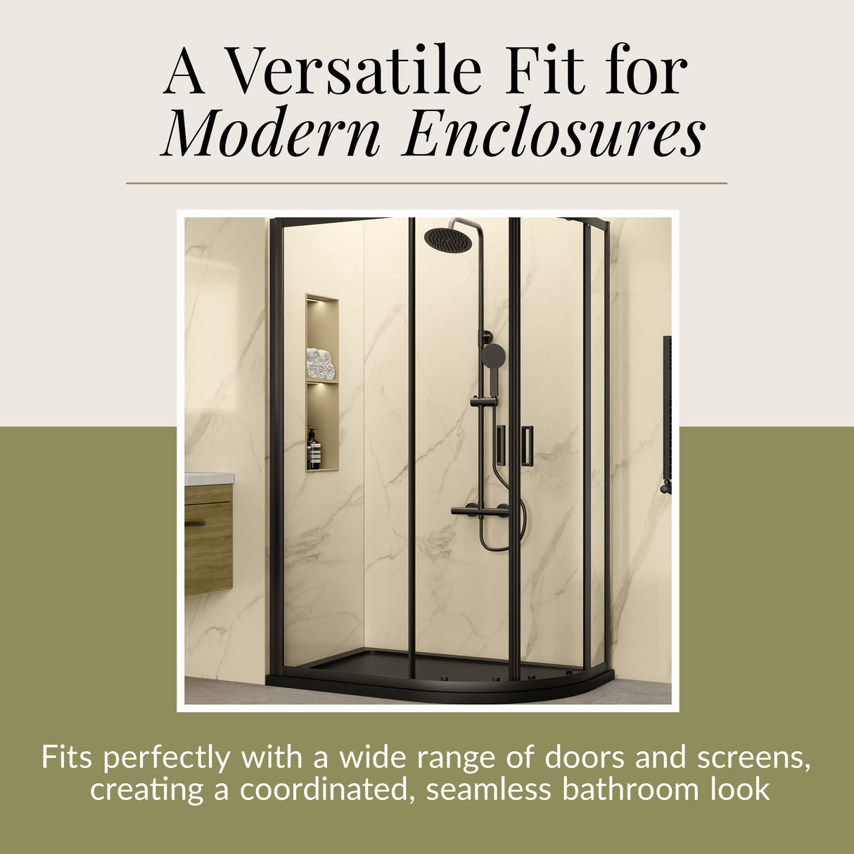 Modern Offset Quadrant Shower Tray - Left or Right Hand - Choice of Size and Finish