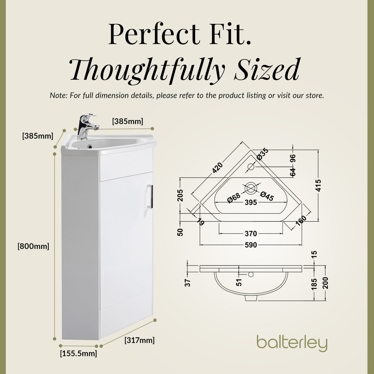 Gloss White Corner Bathroom Cloakroom Vanity Basin Unit - 1 or 2 Door Option