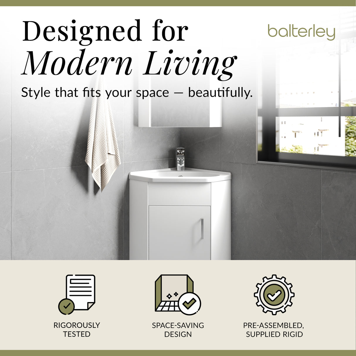 Gloss White Corner Bathroom Cloakroom Vanity Basin Unit - 1 or 2 Door Option