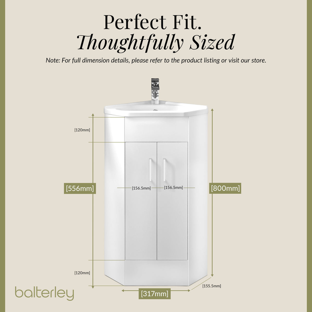 Gloss White Corner Bathroom Cloakroom Vanity Basin Unit - 1 or 2 Door Option