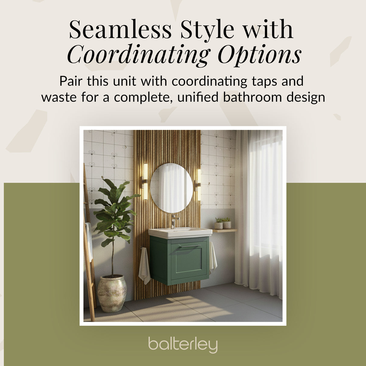 Traditional Wall Hung Vanity Basin Unit with Fireclay Basin - Choice of Size, Colour and Basin Type