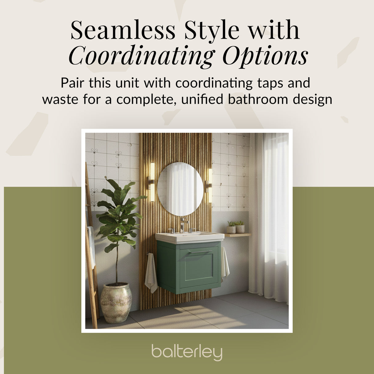 Traditional Wall Hung Vanity Basin Unit with Fireclay Basin - Choice of Size, Colour and Basin Type