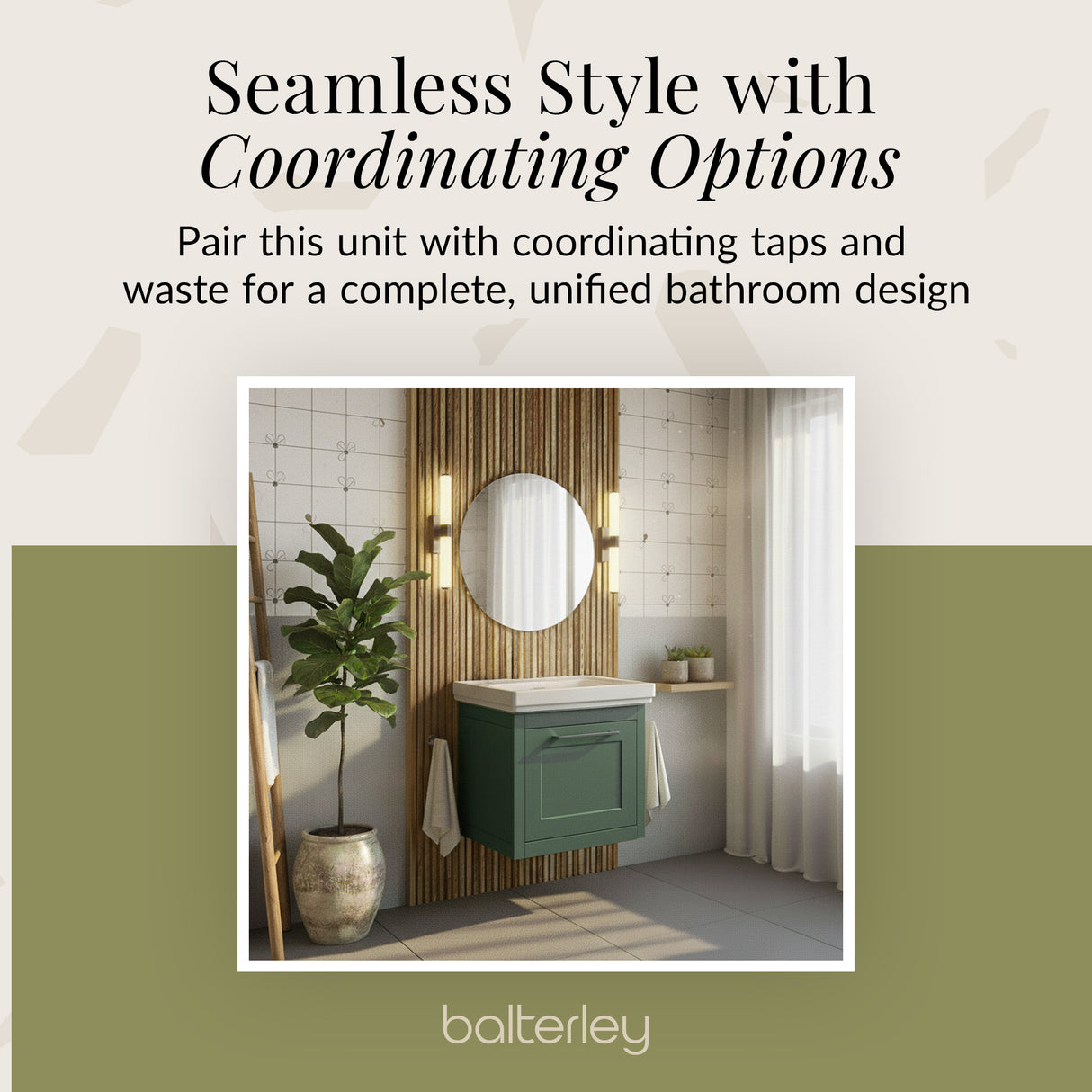 Traditional Wall Hung Vanity Basin Unit with Fireclay Basin - Choice of Size, Colour and Basin Type