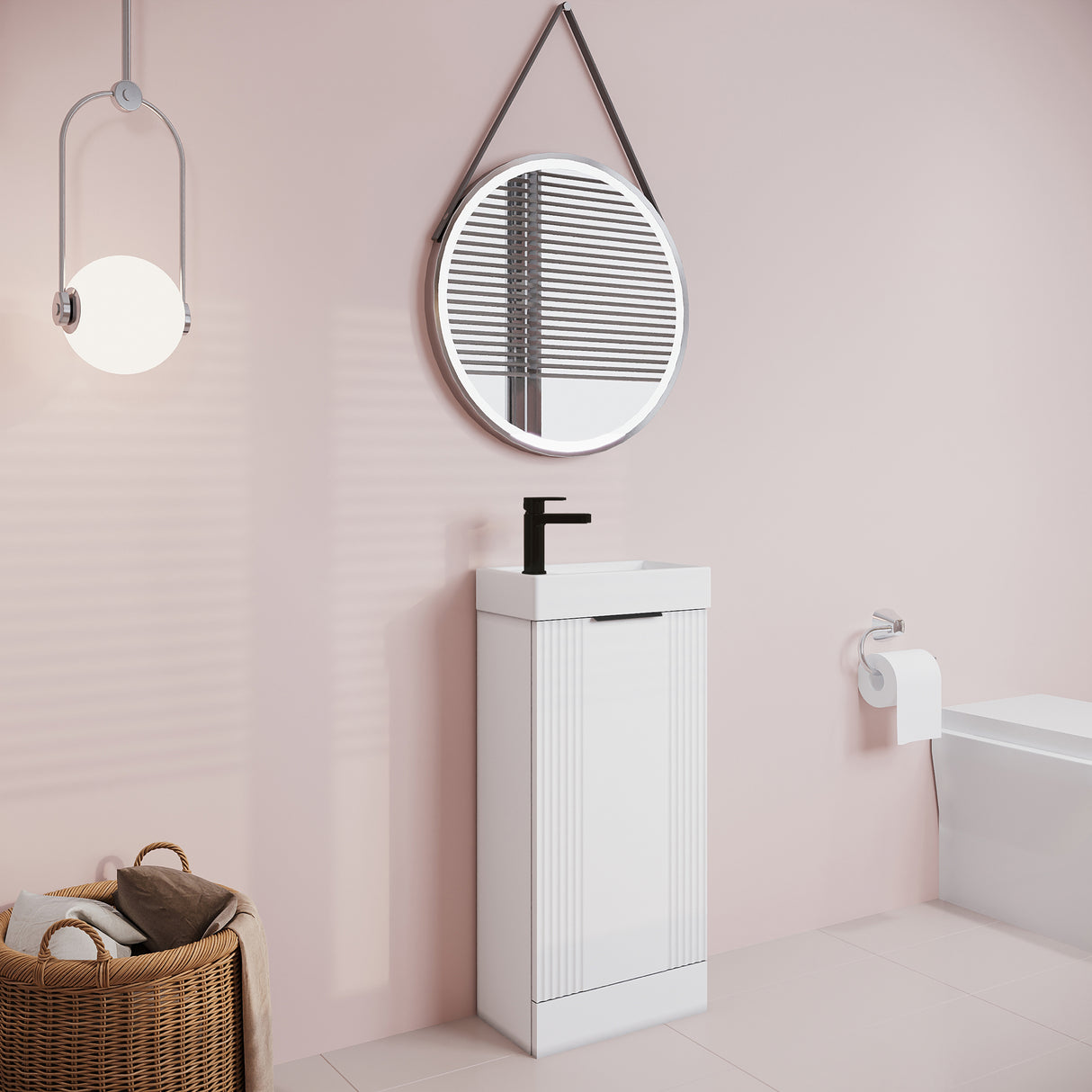 Retro Floor Standing Bathroom Cloakroom Vanity Basin Unit - Multiple Colours