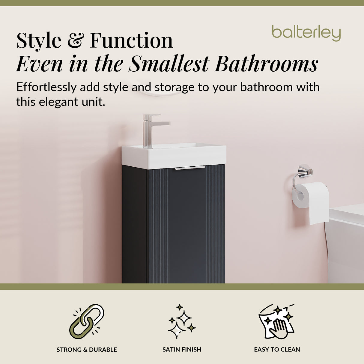 Retro Floor Standing Bathroom Cloakroom Vanity Basin Unit - Multiple Colours