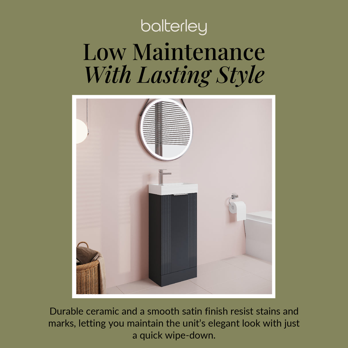 Retro Floor Standing Bathroom Cloakroom Vanity Basin Unit - Multiple Colours