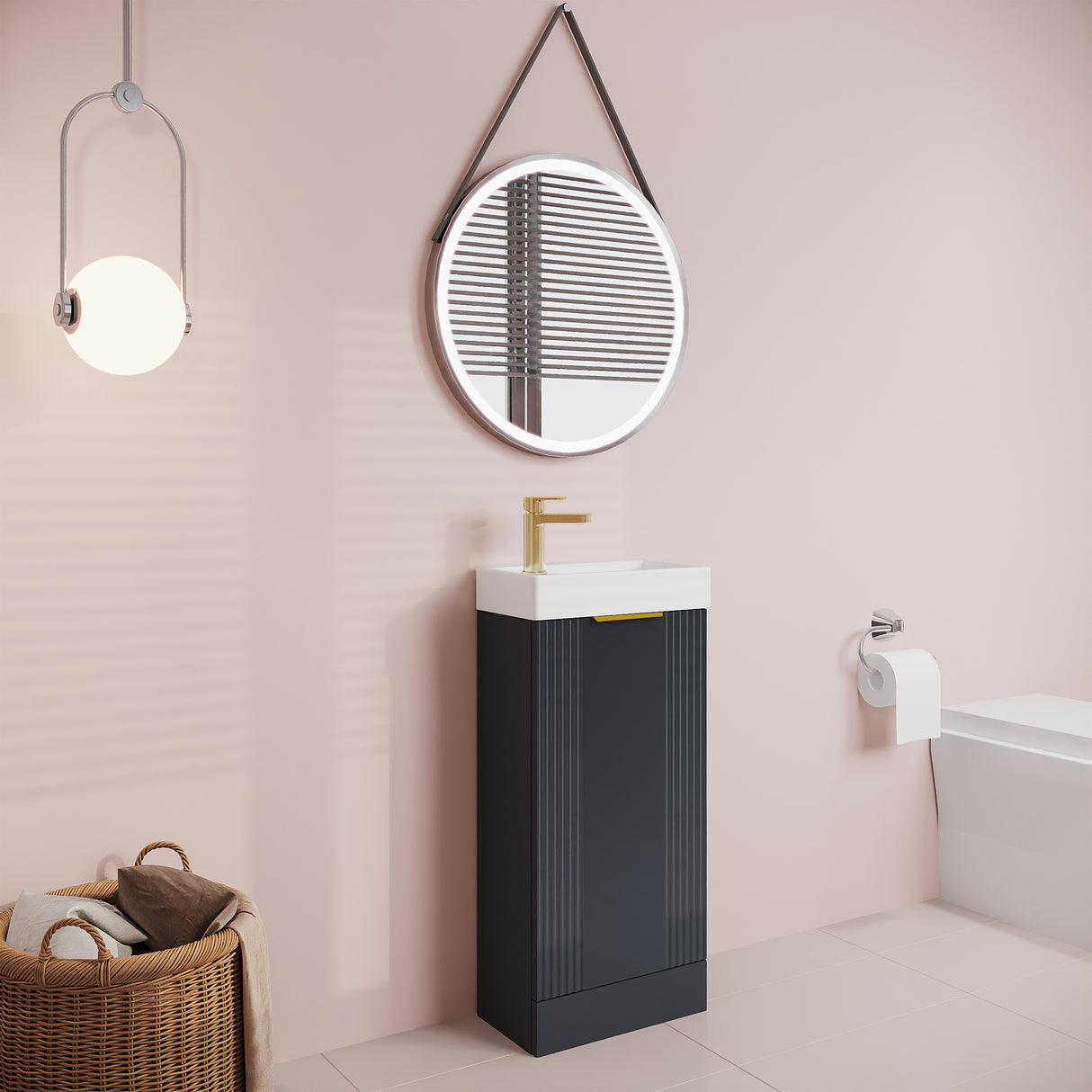 Retro Floor Standing Bathroom Cloakroom Vanity Basin Unit - Multiple Colours