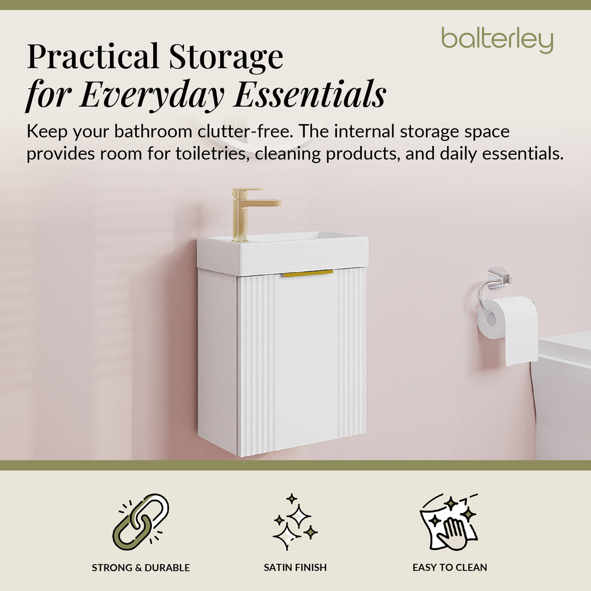 Retro Wall Hung Bathroom Cloakroom Vanity Basin Unit - Multiple Colours