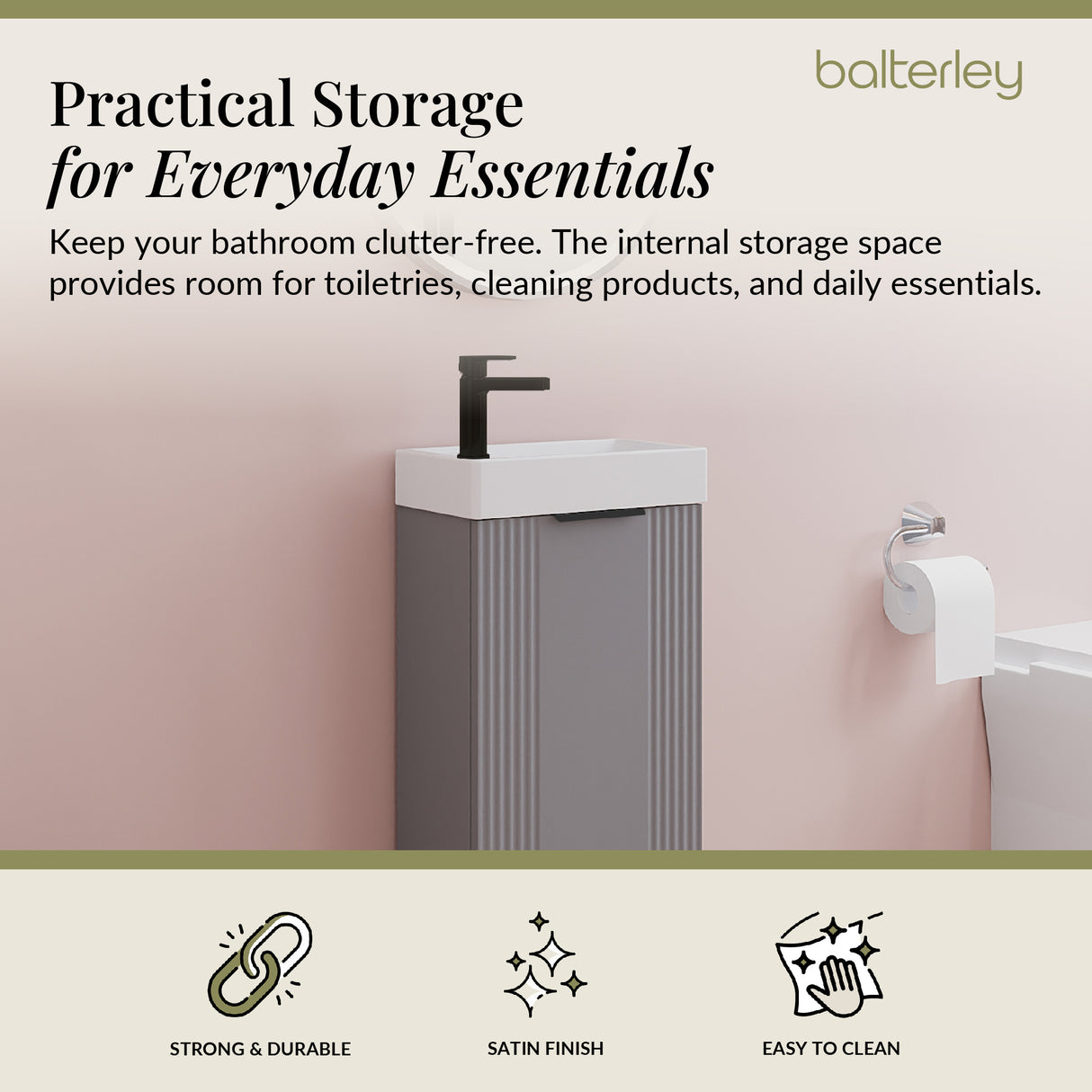 Retro Floor Standing Bathroom Cloakroom Vanity Basin Unit - Multiple Colours