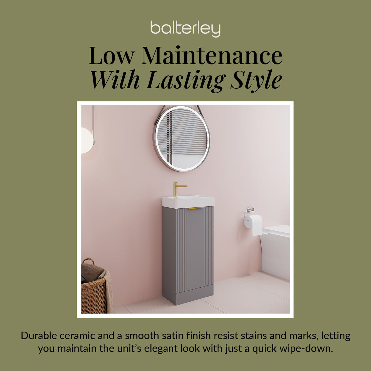 Retro Floor Standing Bathroom Cloakroom Vanity Basin Unit - Multiple Colours