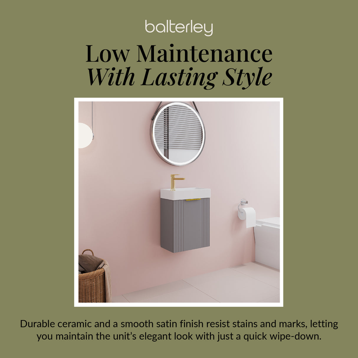 Retro Wall Hung Bathroom Cloakroom Vanity Basin Unit - Multiple Colours