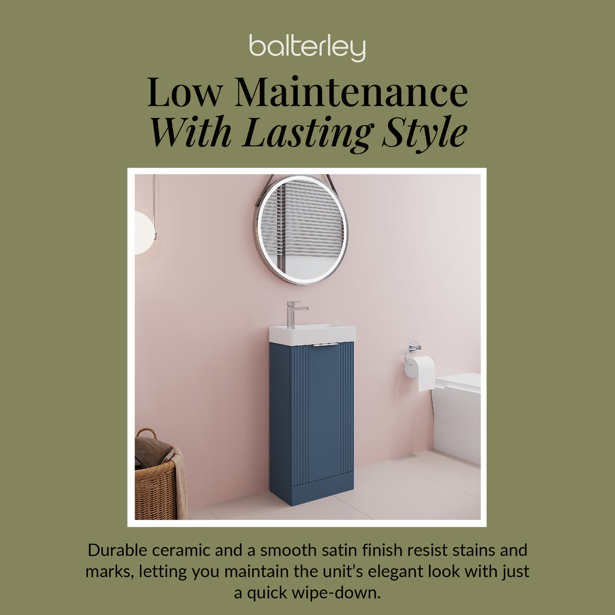 Retro Floor Standing Bathroom Cloakroom Vanity Basin Unit - Multiple Colours