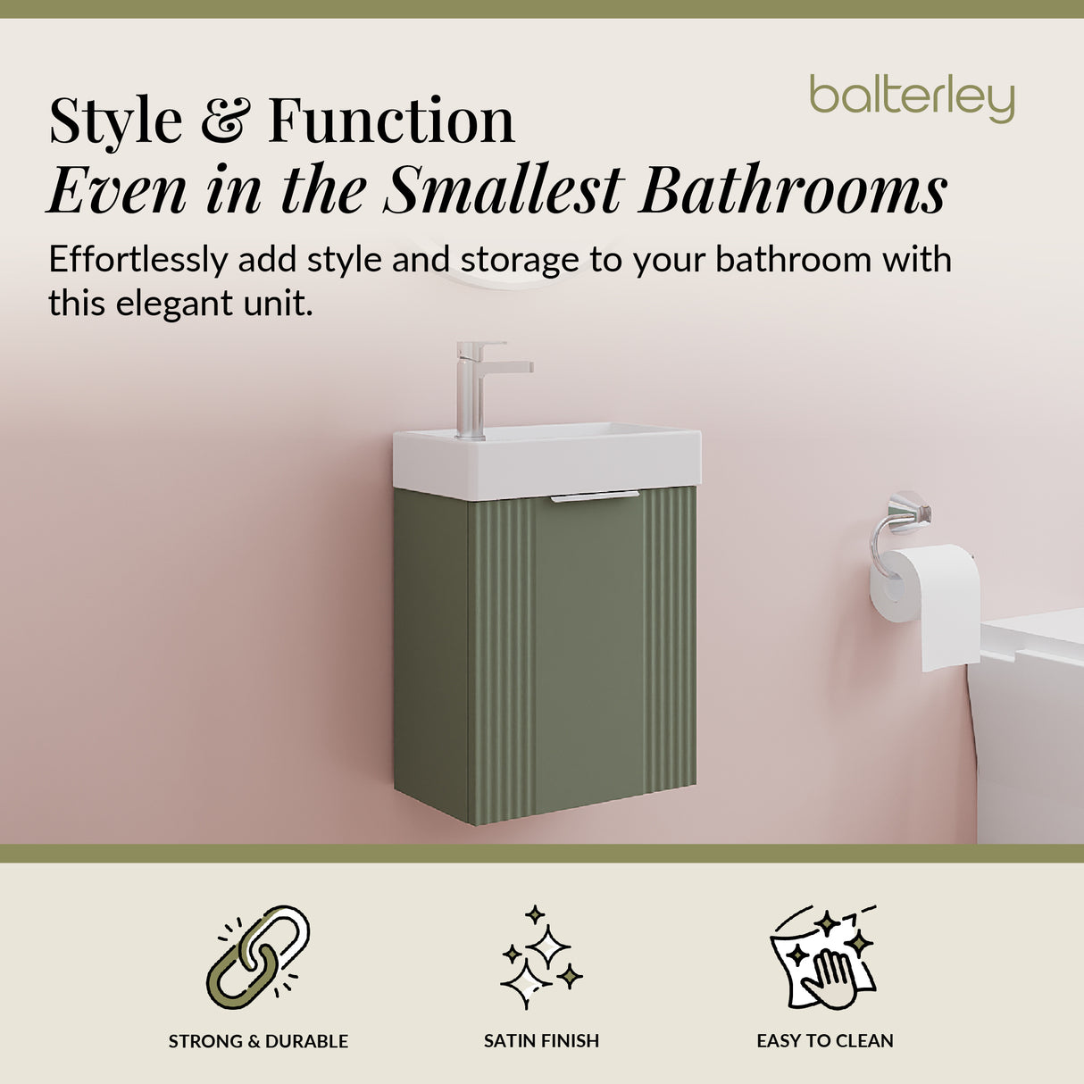 Retro Wall Hung Bathroom Cloakroom Vanity Basin Unit - Multiple Colours