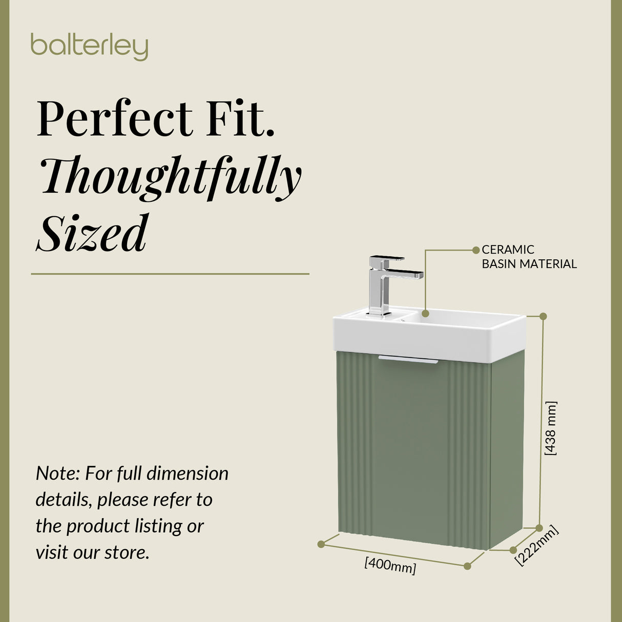 Retro Wall Hung Bathroom Cloakroom Vanity Basin Unit - Multiple Colours