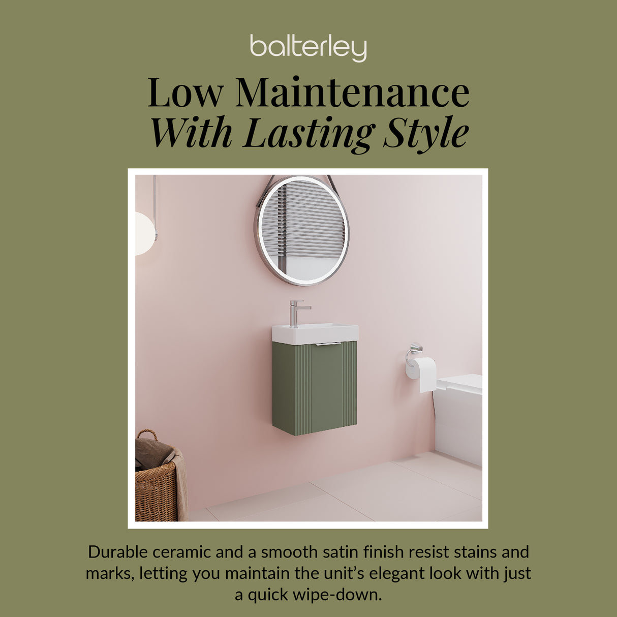 Retro Wall Hung Bathroom Cloakroom Vanity Basin Unit - Multiple Colours