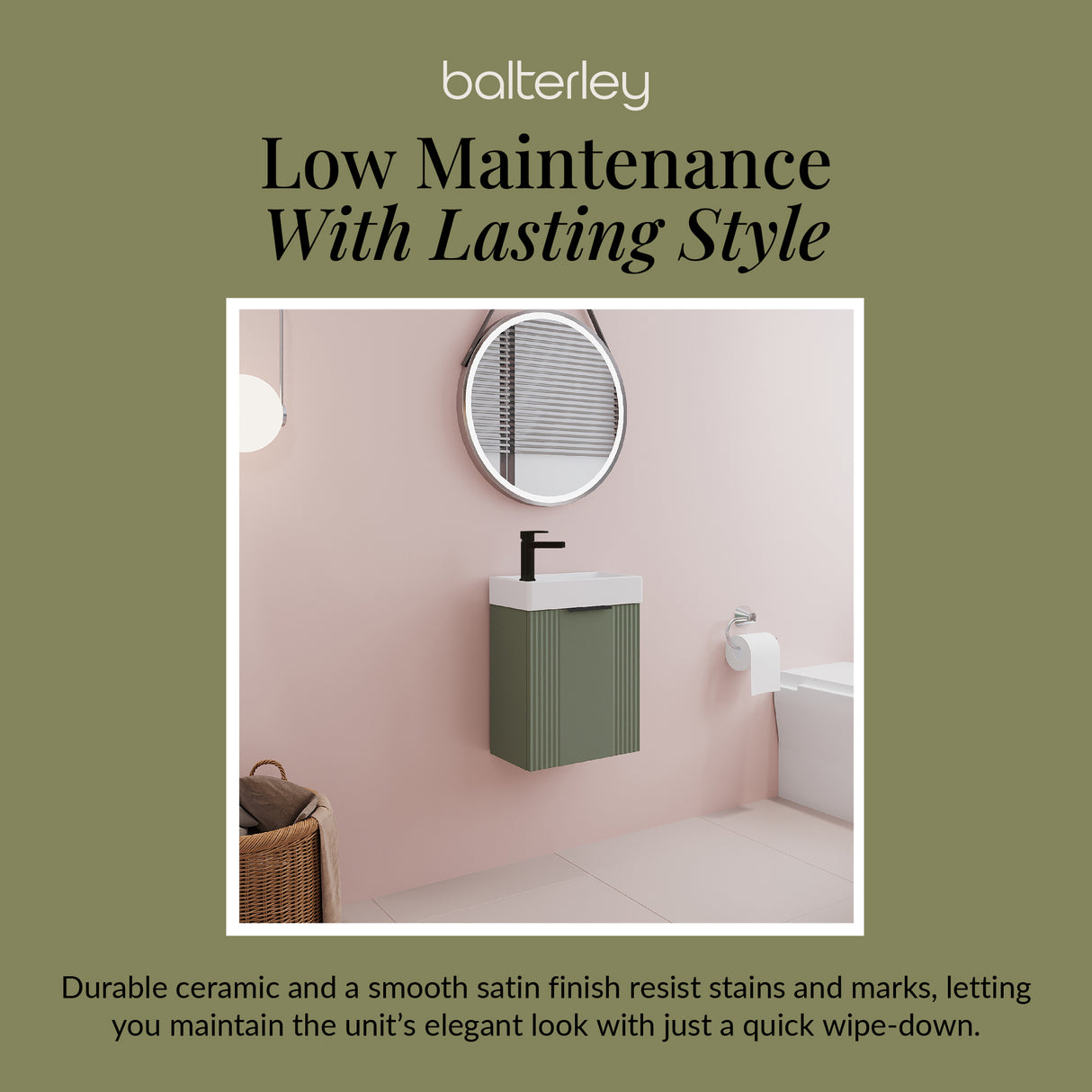 Retro Wall Hung Bathroom Cloakroom Vanity Basin Unit - Multiple Colours