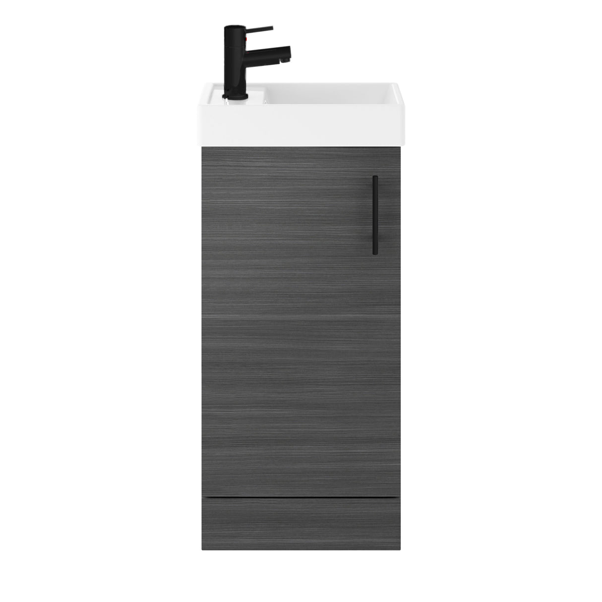 Compact Cloakroom Vanity Basin Unit, 400mm - Choice of Mount Type, Colour and Handle Finish