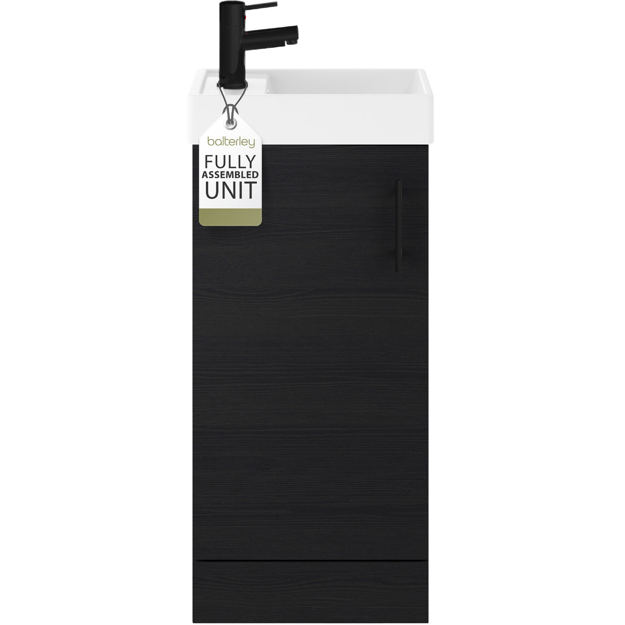 Compact Cloakroom Vanity Basin Unit, 400mm - Choice of Mount Type, Colour and Handle Finish