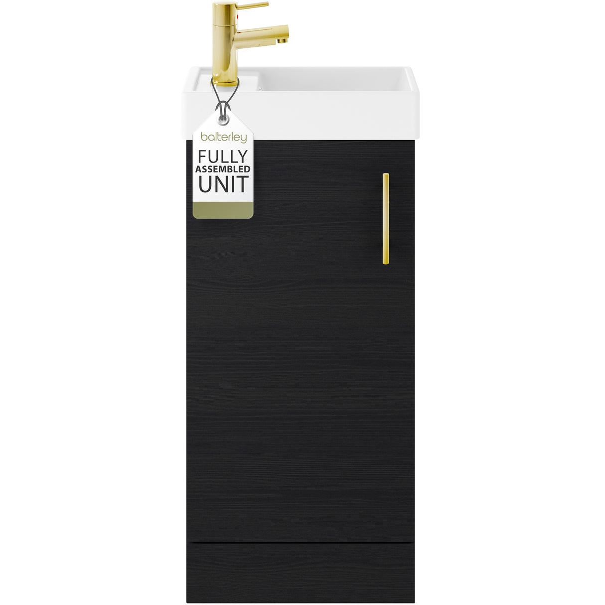 Compact Cloakroom Vanity Basin Unit, 400mm - Choice of Mount Type, Colour and Handle Finish