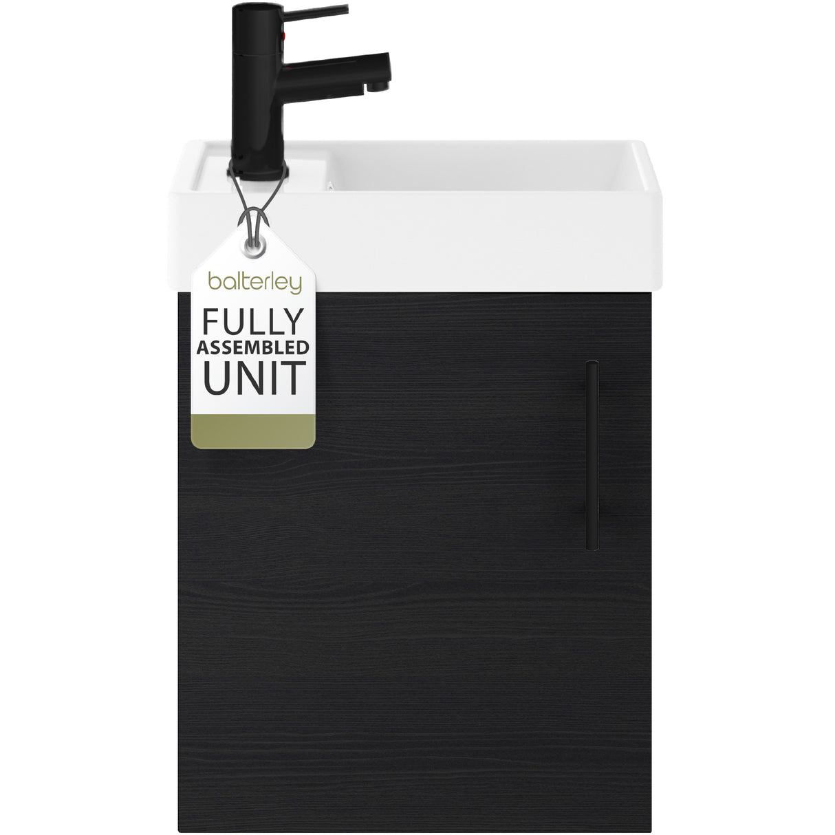 Compact Cloakroom Vanity Basin Unit, 400mm - Choice of Mount Type, Colour and Handle Finish