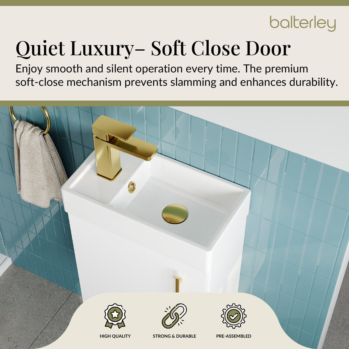 Compact Cloakroom Vanity Basin Unit, 400mm - Choice of Mount Type, Colour and Handle Finish