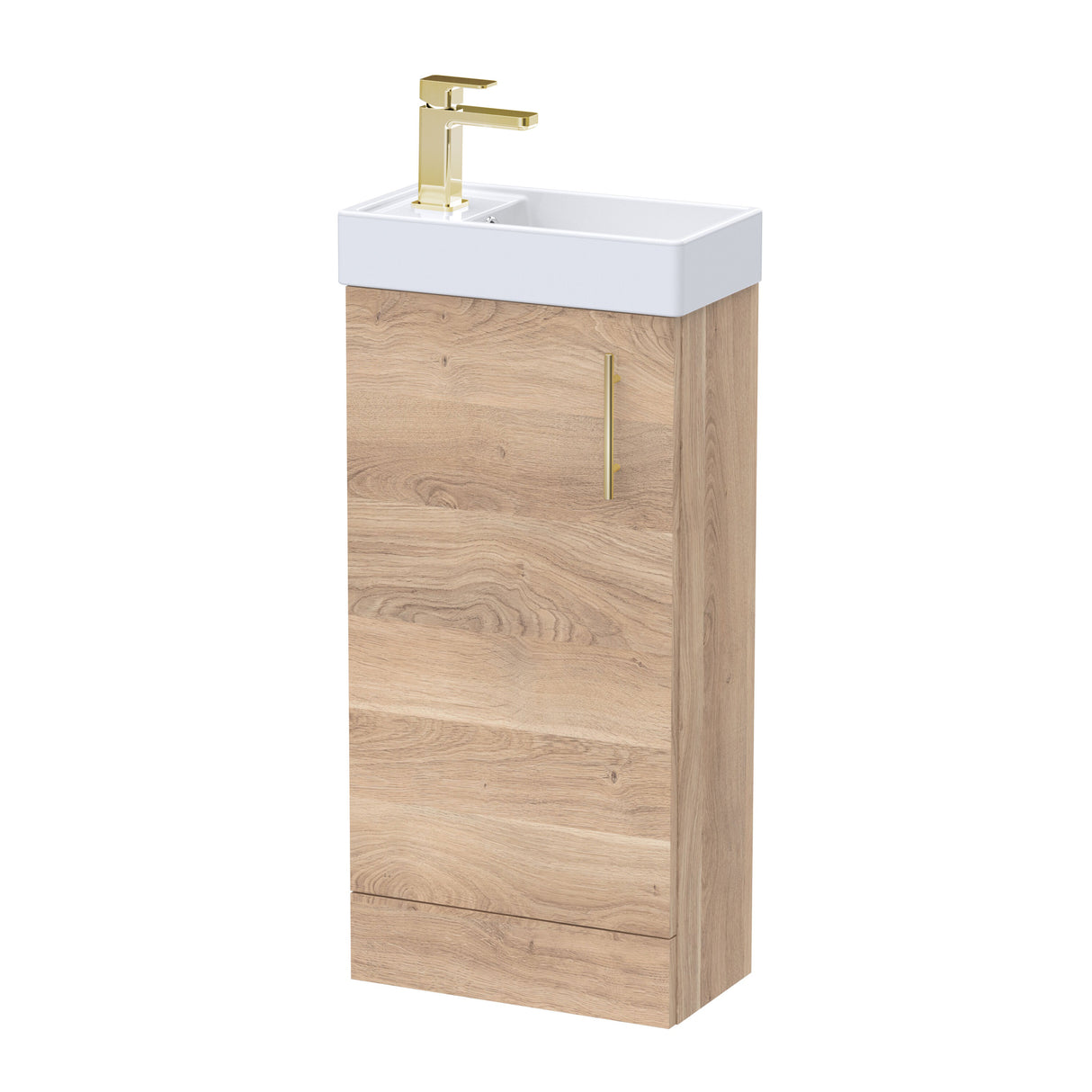 Compact Cloakroom Vanity Basin Unit, 400mm - Choice of Mount Type, Colour and Handle Finish