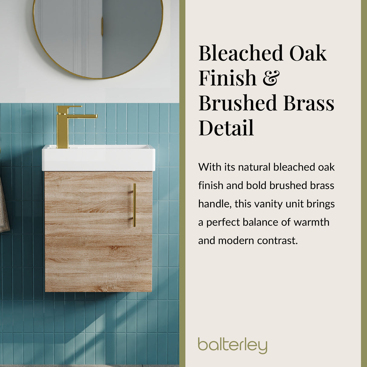 Compact Cloakroom Vanity Basin Unit, 400mm - Choice of Mount Type, Colour and Handle Finish