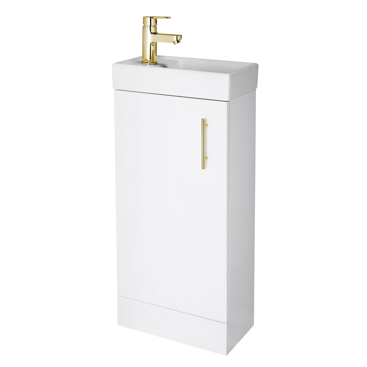 Compact Cloakroom Vanity Basin Unit, 400mm - Choice of Mount Type, Colour and Handle Finish