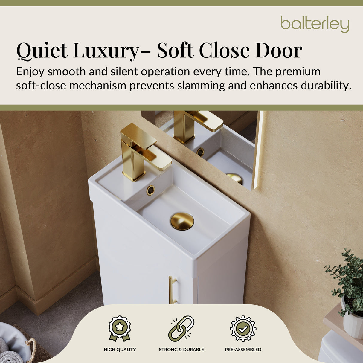 Compact Cloakroom Vanity Basin Unit, 400mm - Choice of Mount Type, Colour and Handle Finish