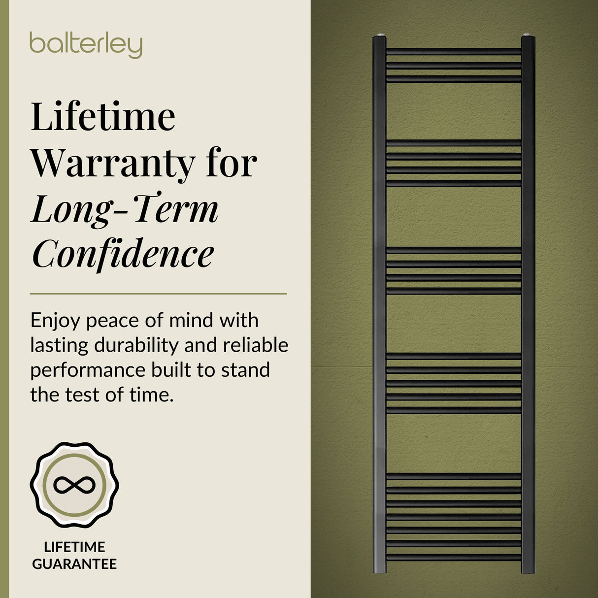 Straight Heated Rail Dual Fuel Towel Warmer, W: 400mm – Choice of Size & Finish