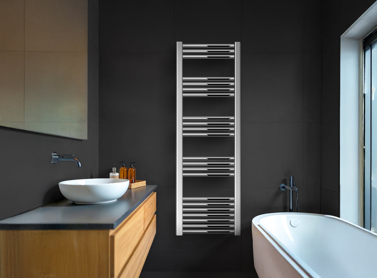 Straight Heated Rail Dual Fuel Towel Warmer, W: 400mm – Choice of Size & Finish