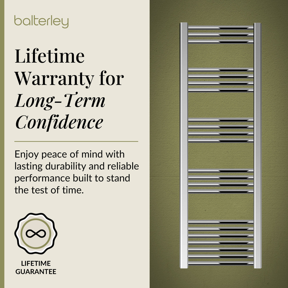 Straight Heated Rail Dual Fuel Towel Warmer, W: 400mm – Choice of Size & Finish