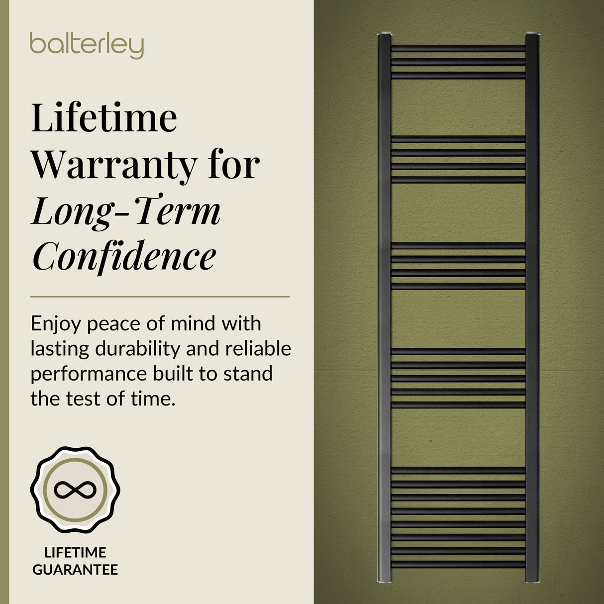 Straight Heated Rail Dual Fuel Towel Warmer, W: 400mm – Choice of Size & Finish