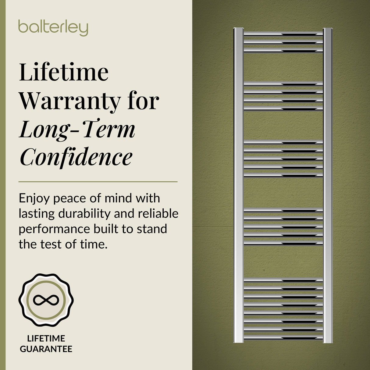 Straight Heated Rail Dual Fuel Towel Warmer, W: 400mm – Choice of Size & Finish