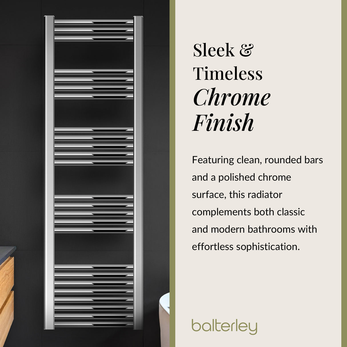 Straight Heated Rail Dual Fuel Towel Warmer, W: 400mm – Choice of Size & Finish
